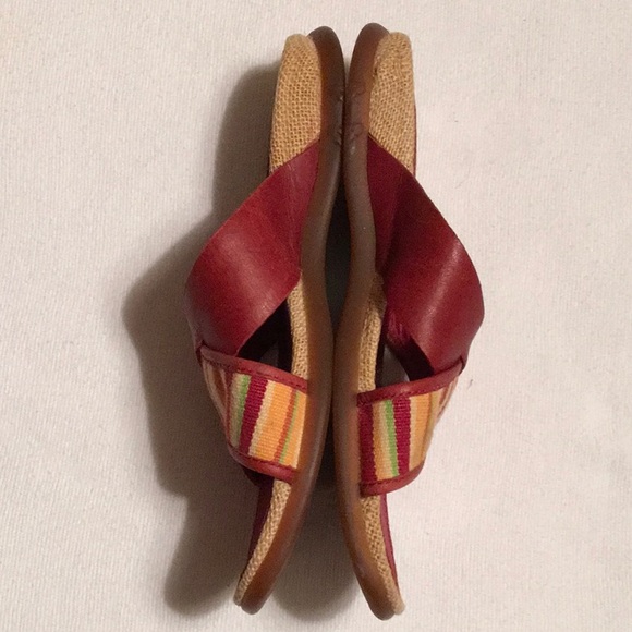 Timberland Red Leather/Canvas Sandals Slides sz 7 - Picture 5 of 8